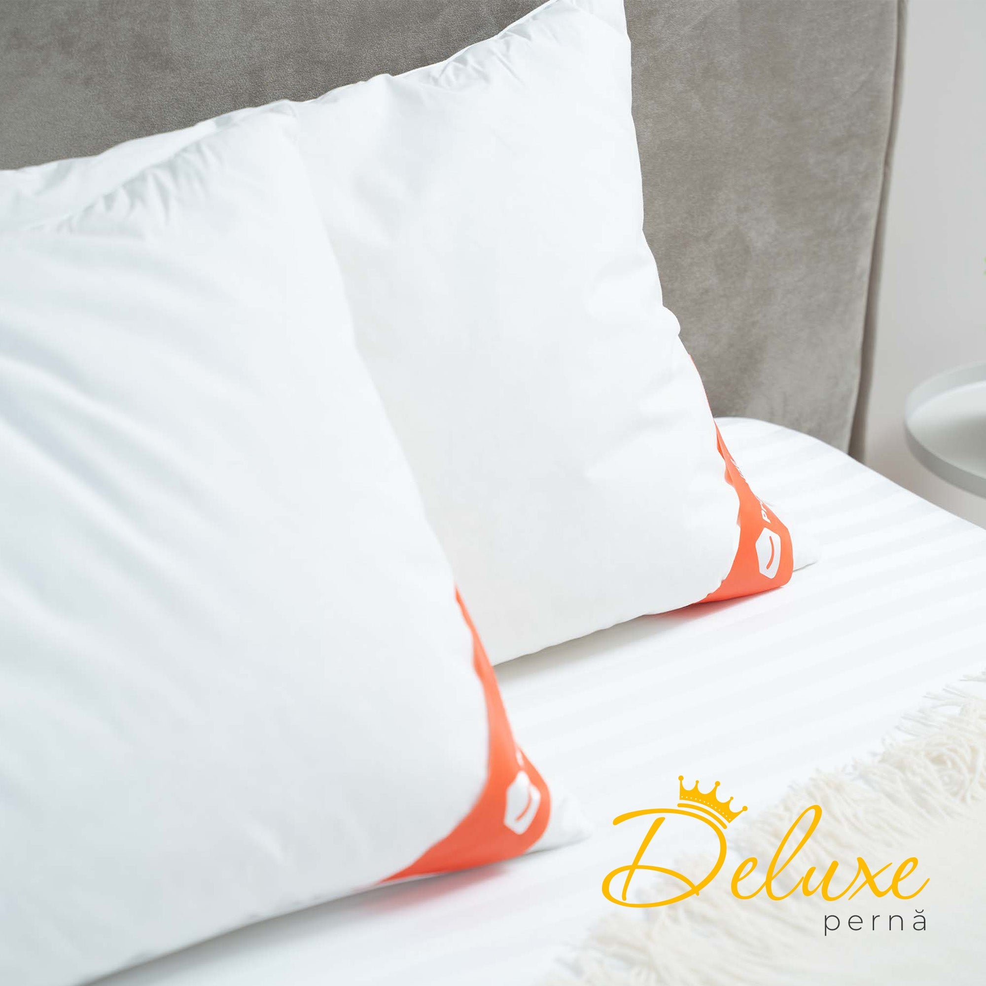 Pernă Deluxe cu pene și puf de gâscă, husă bumbac, 50x70 cm-Pernă-Prestige Home-Prestige Home
