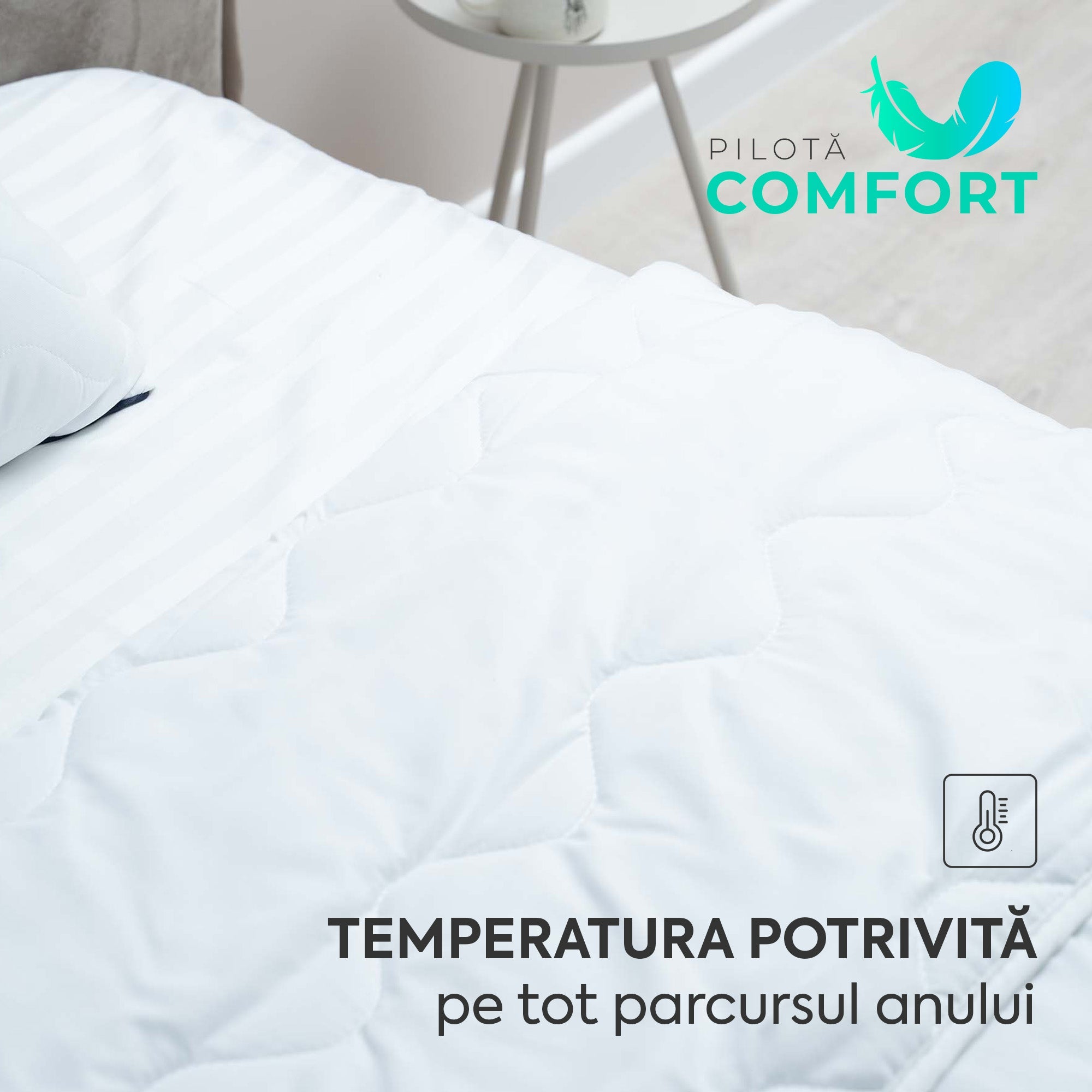 Pilotă Comfort cu microfibră, husă microfibră, 200x200 cm-Pilotă-Prestige Home-Prestige Home