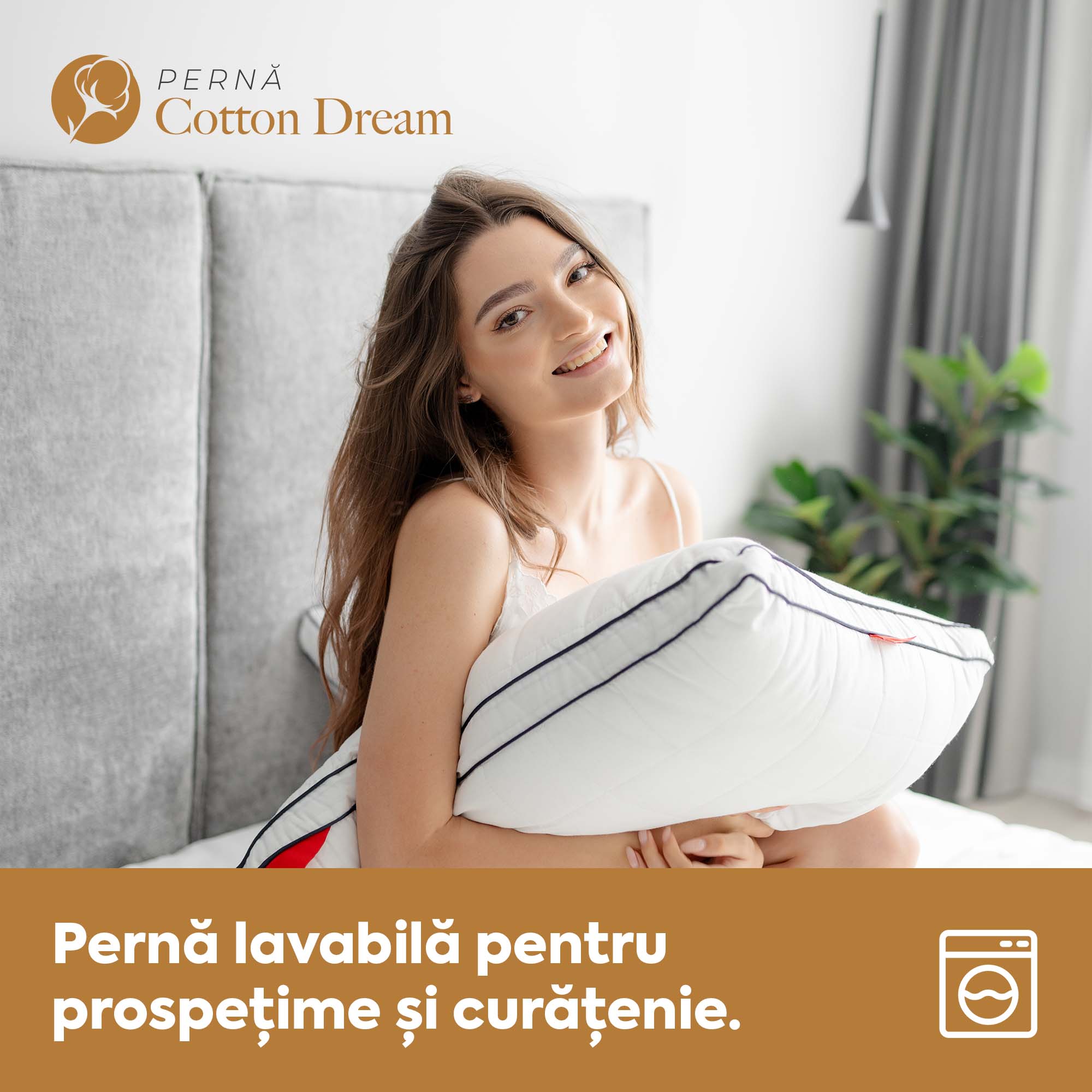 Pernă Cotton Dream cu microfibră, husă bumbac, 50x70 cm-Pernă-Prestige Home-Prestige Home