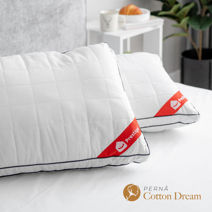 Pernă Cotton Dream cu microfibră, husă bumbac, 50x70 cm-Pernă-Prestige Home-Prestige Home