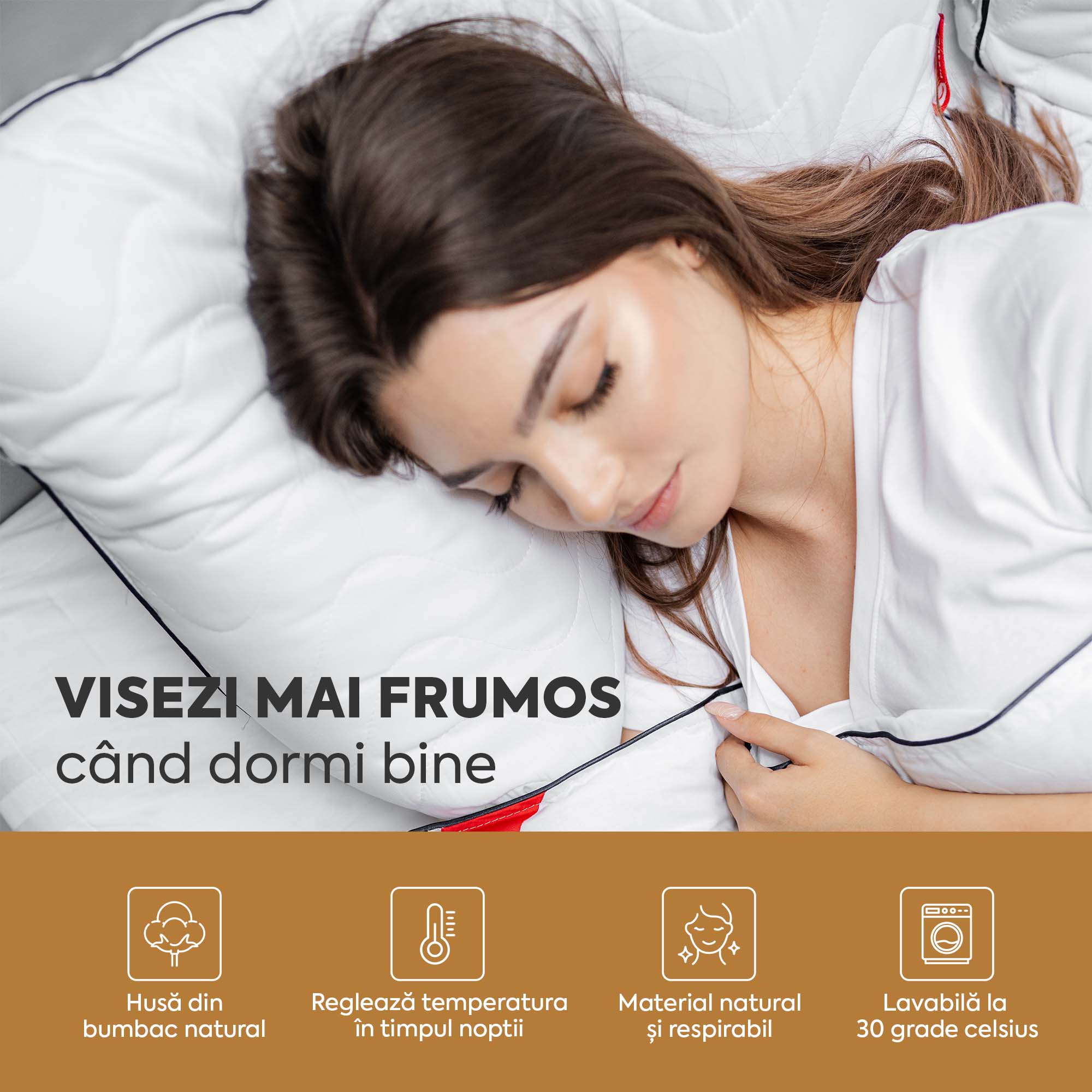 Pilotă Cotton Dream cu microfibră, husă bumbac, 200x200 cm-Pilotă-Prestige Home-Prestige Home