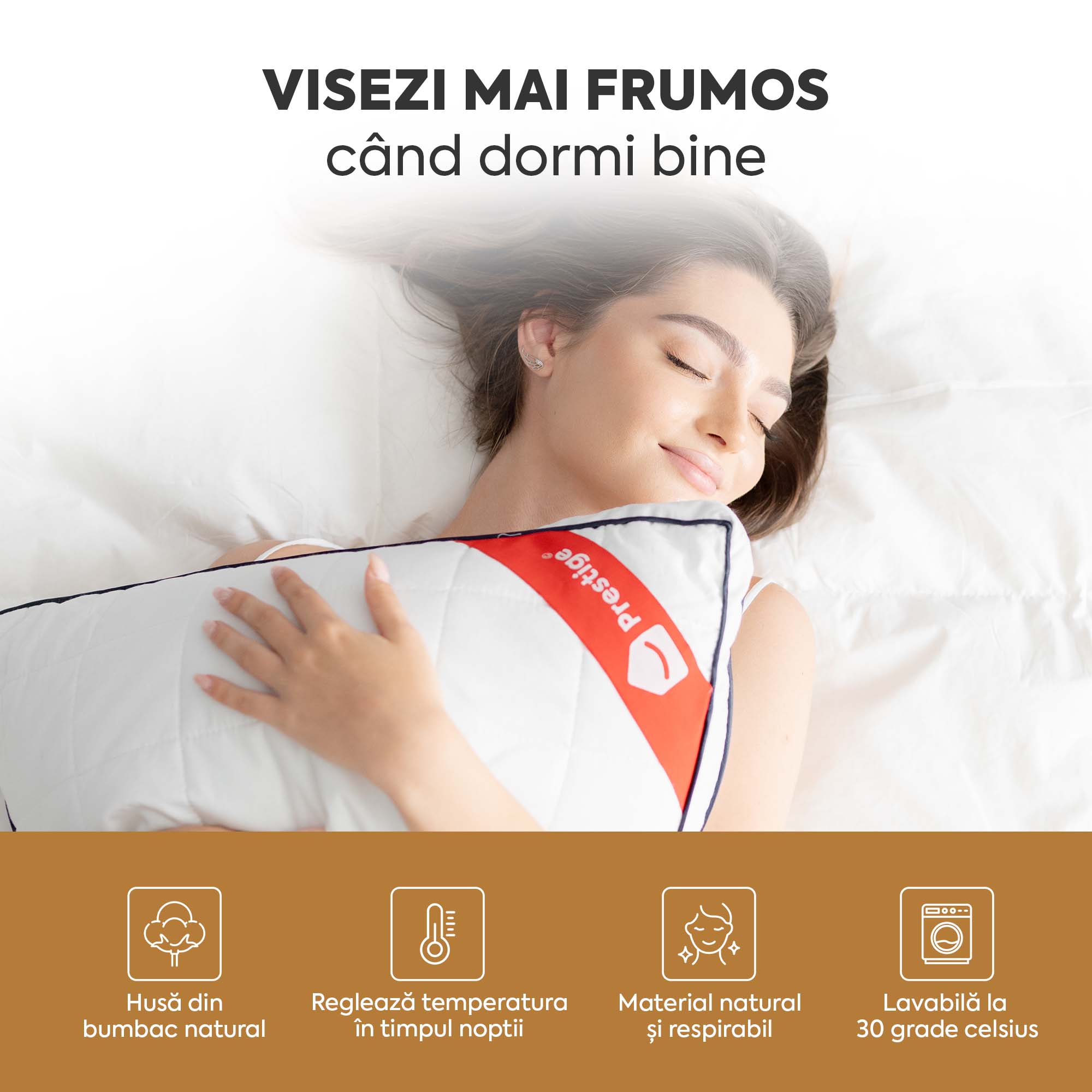 Pernă Cotton Dream cu microfibră, husă bumbac, 50x70 cm-Pernă-Prestige Home-Prestige Home