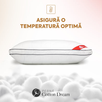 Pernă Cotton Dream cu microfibră, husă bumbac, 50x70 cm-Pernă-Prestige Home-Prestige Home