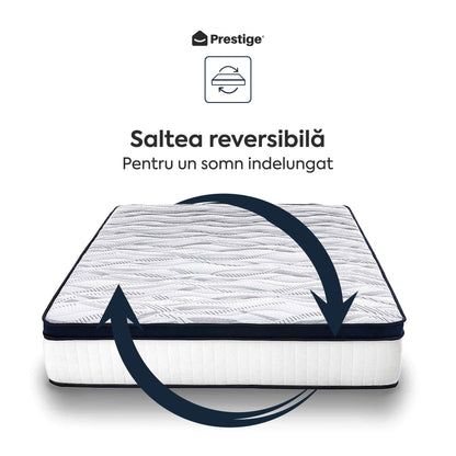 Saltea Ideal Sleep HOTEL SERIES CALIFORNIA LUX MEMORY, Arcuri Bonell, spumă poliuretanică elastică, spumă cu memorie, husă cu aerisire optimă, superortopedică, Grosime 28 cm - Prestige Home