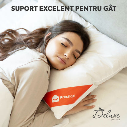 Pernă Deluxe cu pene și puf de gâscă, husă bumbac, 50x70 cm-Pernă-Prestige Home-Prestige Home