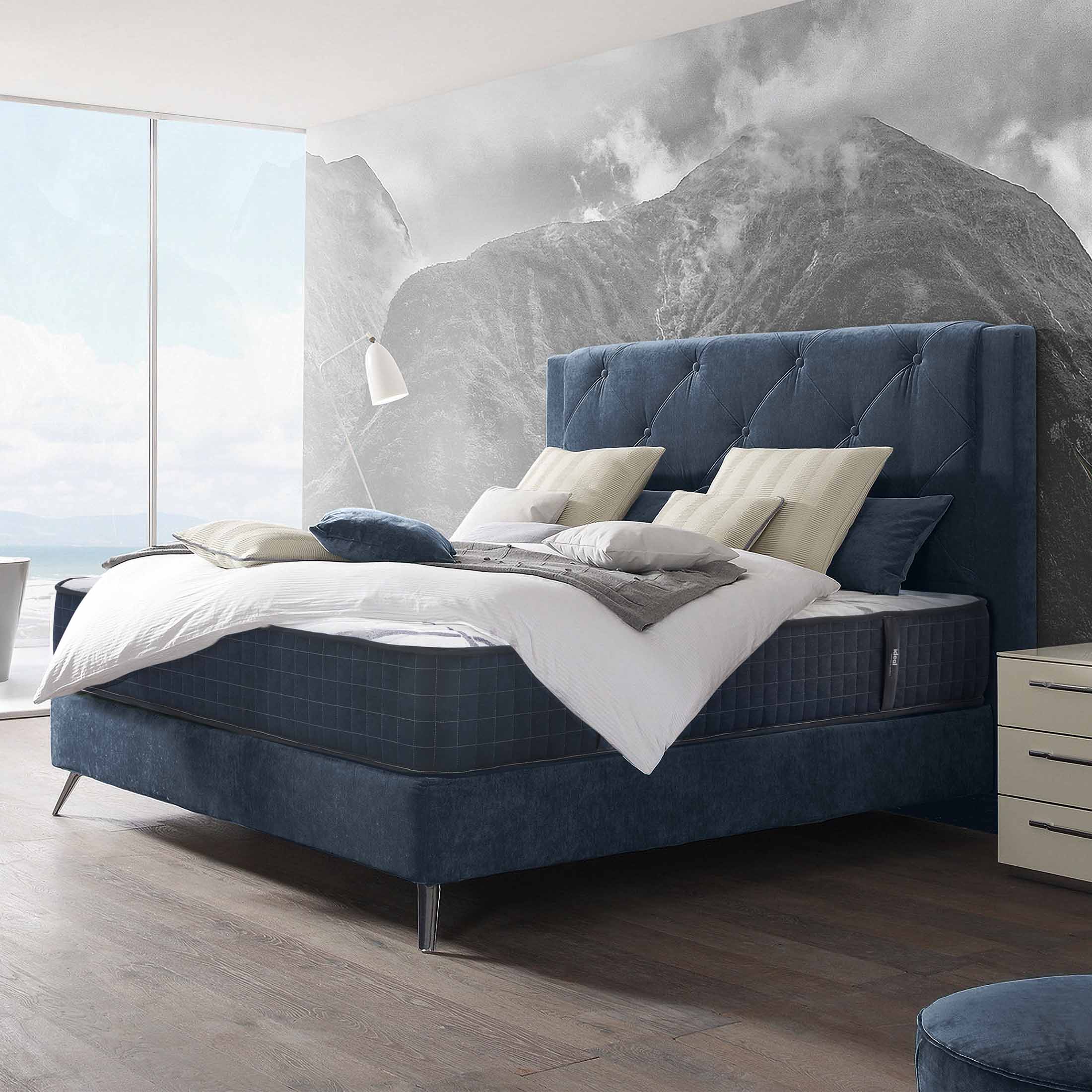 Saltea Ideal Sleep HOTEL SERIES NIGHT LUX, superortopedică, cu spumă poliuretanică și arcuri, husă cu aerisire optimă, Grosime 26 cm - Prestige Home